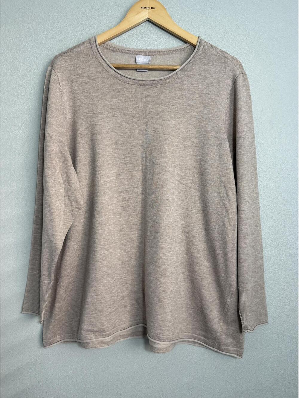 Chicos Beige Roll Neck Pullover Sweater - Women's XL / Chicos 3